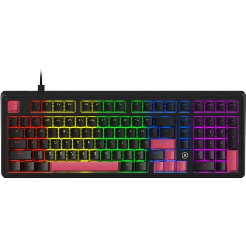 AJAZZ AK980 clavier mécanique filaire 98%, disposition QWERTY US, montage sur joints
