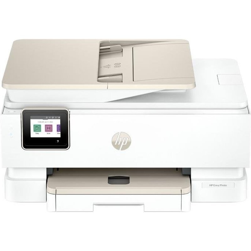 Imprimante multifonction Tout-en-un HP Envy Photo 7934 Blanc et Beige Eligible Instant Ink