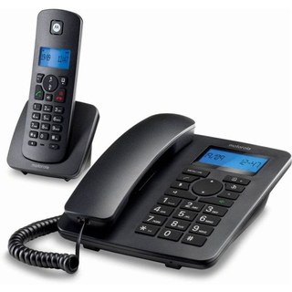 Motorola C4201 Combo Téléphone Fixe + DETC Sans Fil Noir