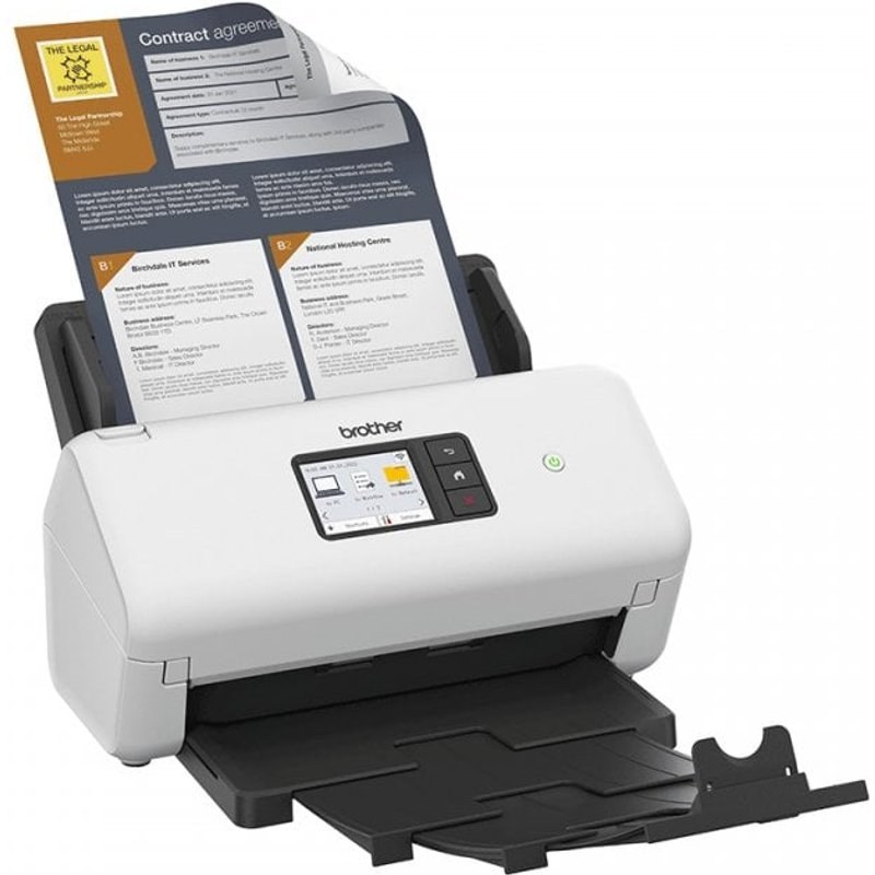 Scanner de bureau Brother ADS-4500WRE1 avec réseau filaire et Wi-Fi