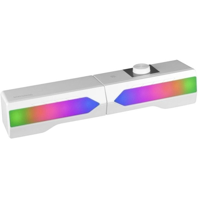 Mars Gaming MSDUOW Barre de son/Enceintes 2.0 RVB Bluetooth 15W Blanc