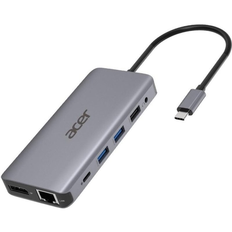 Acer Station d'accueil 12 en 1 USB-C vers USB/HDMI/DP/RJ45 Argent