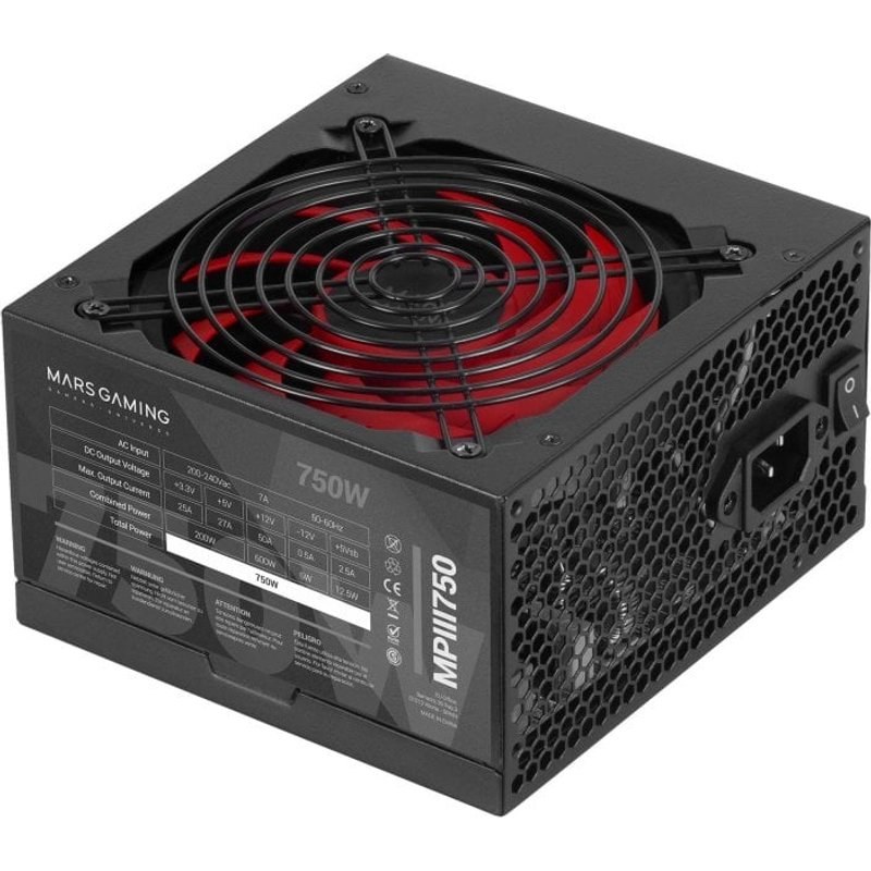 Alimentation PC Mars Gaming MPIII750 750W ATX 85% Efficacité