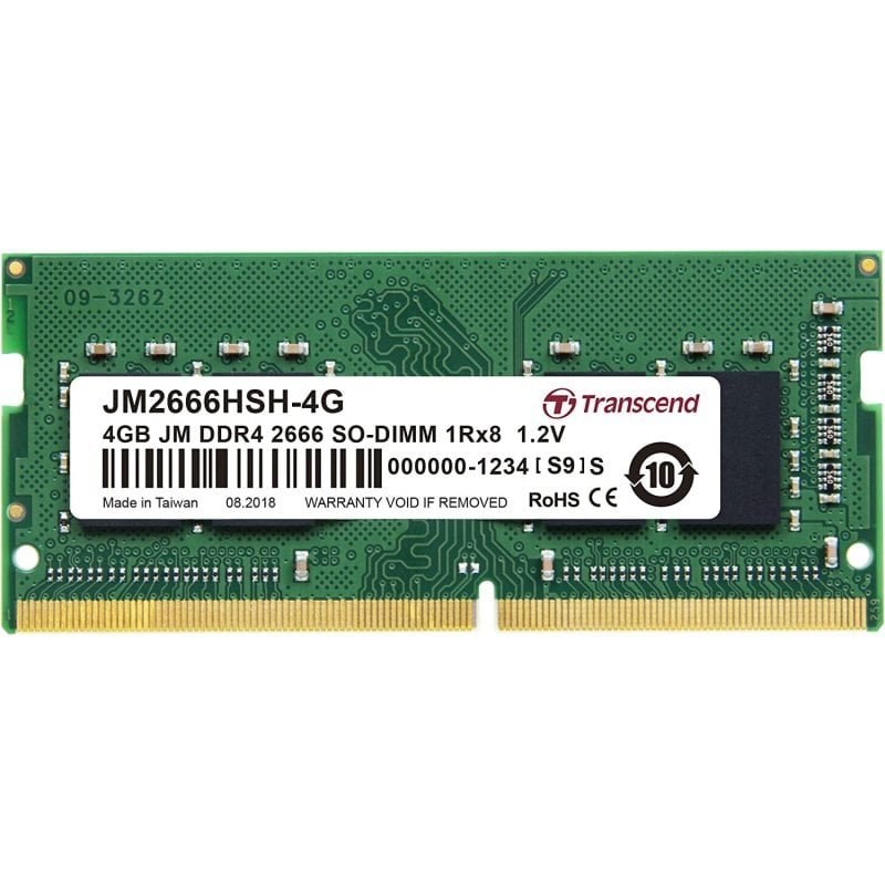Transcend JetRam DDR4 SO-DIMM 2666 MHz 4 Go CL19