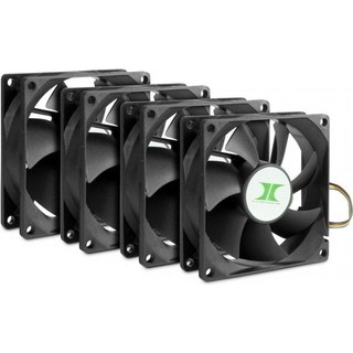 Inter-Tech 88887290 Pack de 4 Ventilateurs IPC 80 mm Noir