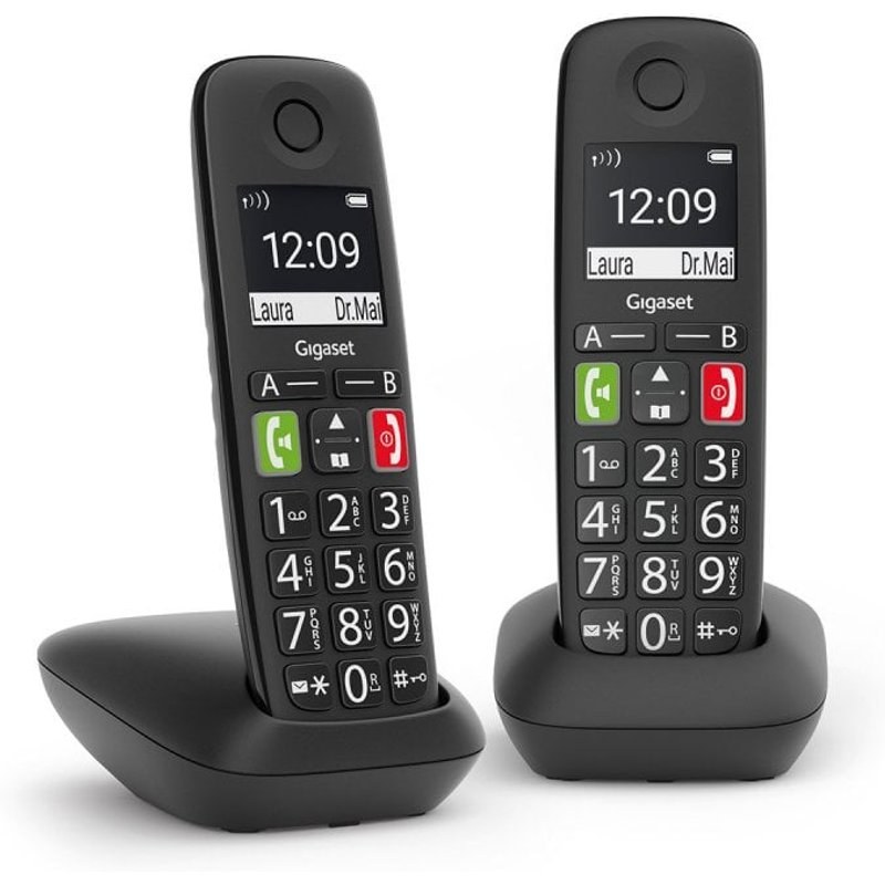 Gigaset E290 Duo Pack de téléphones sans fil DECT Noir