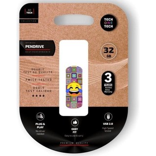 tech-one-tech Clé USB Tech One Tech Emoji 32 Go USB 2.0 Multicolore avec Clip