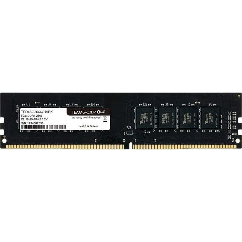 Mémoire RAM Team Group Elite 8 Go 1X8GO DDR4 2666 MHz CL19 1.2V Compatible Intel X99