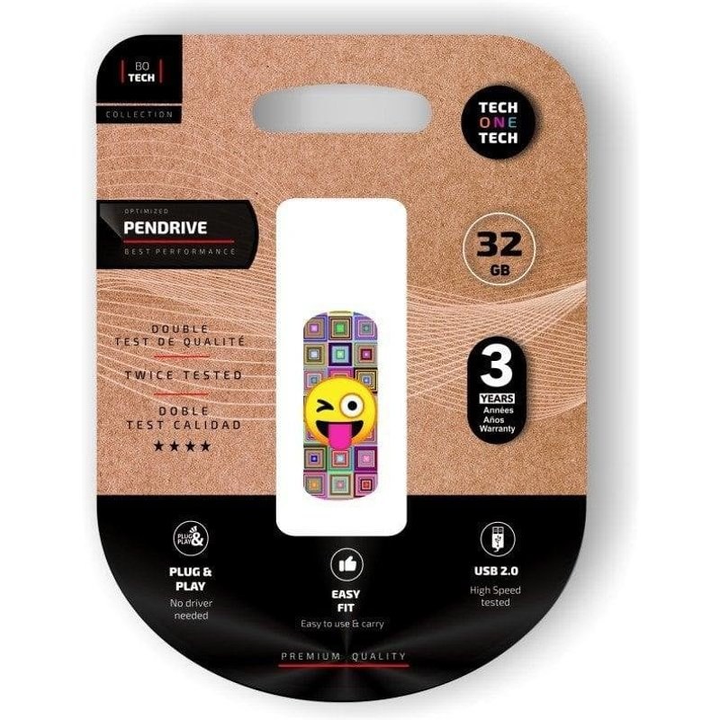 tech-one-tech Clé USB Tech One Tech TEC4402-32 32 Go USB 2.0 Multicolore PVC