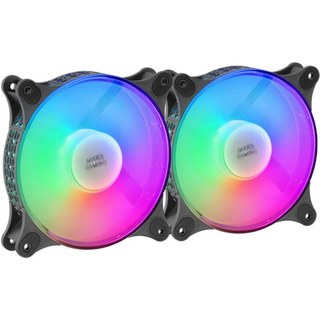 Mars Gaming MFDUO Kit 2 Ventilateurs FRGB Rainbow 120 mm Noir