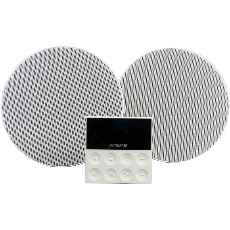 fonestar Fonstar KS-WALL Kit amplificateur mural et 2 enceintes de plafond Bluetooth/USB/FM/AUX