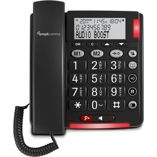 Amplicomms BigTel 48 Plus Téléphone fixe pour seniors Noir