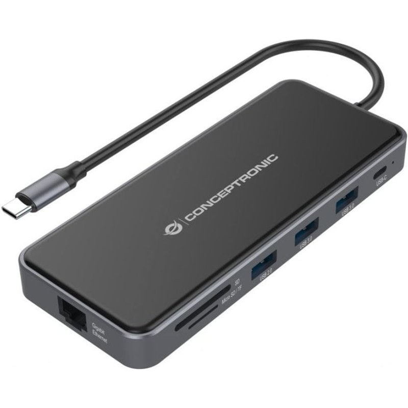 Station d'accueil Conceptronic 12 en 1 USB 3.2 Gen 100W PD Multiport