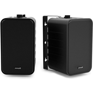 Audibax Pícolo PR-42 Paire d'enceintes bibliothèque et système audio HiFi avec support mural