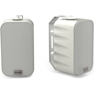 Audibax PR-42T Paire d'Enceintes avec Support Mural 2 Voies 4" 75W Blanc