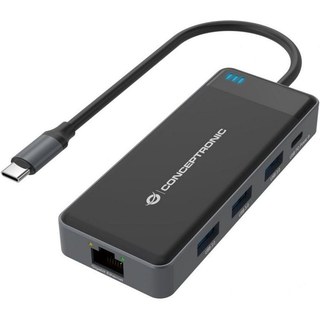 Station d'accueil Conceptronic DONN14G 7 en 1 USB-C 3.2 GEN1 vers HDMI/USB-C PD