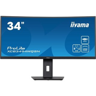 iiyama ProLite XCB3494WQSN-B5 34" VA COURBÉ UWQHD 120 Hz USB-C Dock Haut-parleurs Hauteur