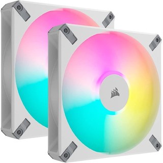 Corsair iCUE AF140 RGB ELITE Dual 140 mm PWM Fan Set Blanc avec contrôleur iCue