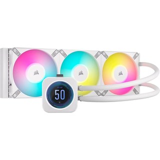 Kit de refroidissement liquide Corsair iCUE H150I ELITE LCD XT 360 mm Blanc