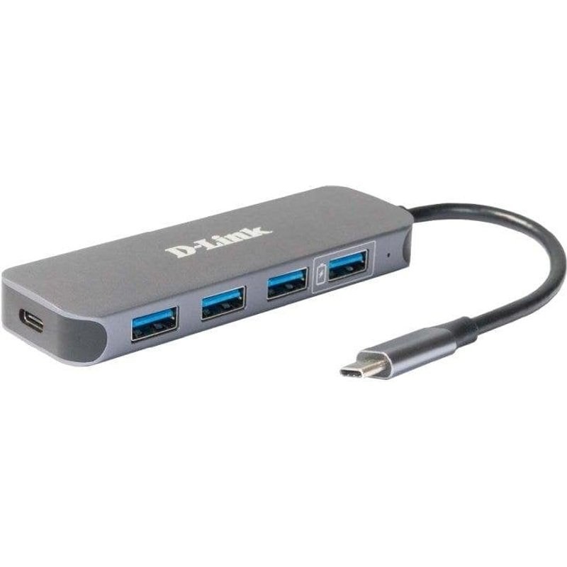 Hub USB-C D-Link DUB-2340 4XUSB 3.0 PD 60W Gris compact