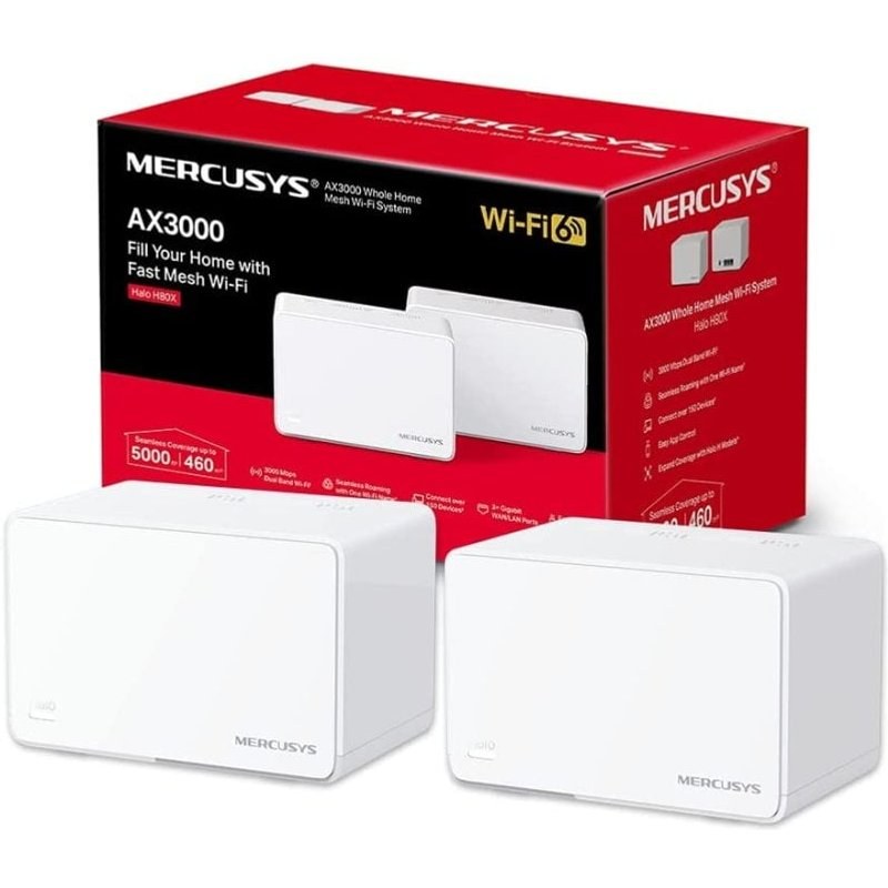 Mercusys Halo H80X Pack de 2 Système Wi-Fi Mesh AX3000 Wi-Fi 6 Dual Band Gigabit