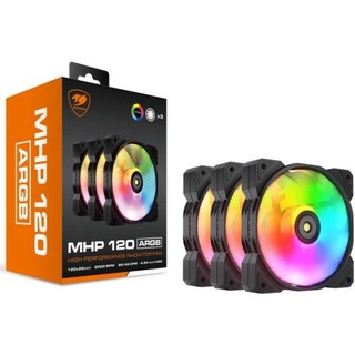 COUGAR Gaming CF-MHP12HB3-RGB Boitier PC Refroidisseur d'air 12 cm Noir, Blanc 3 pièce(s)