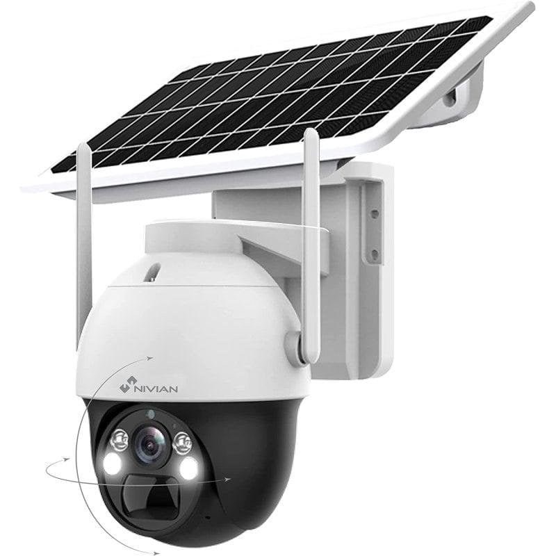 Caméra de surveillance Nivian 2K Vision Nocturne Intérieur et Extérieur Détection IA Panneau