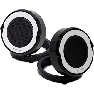 Haut-parleurs Phoenix 2.0 USB 1W portables noirs avec LED et entrée jack