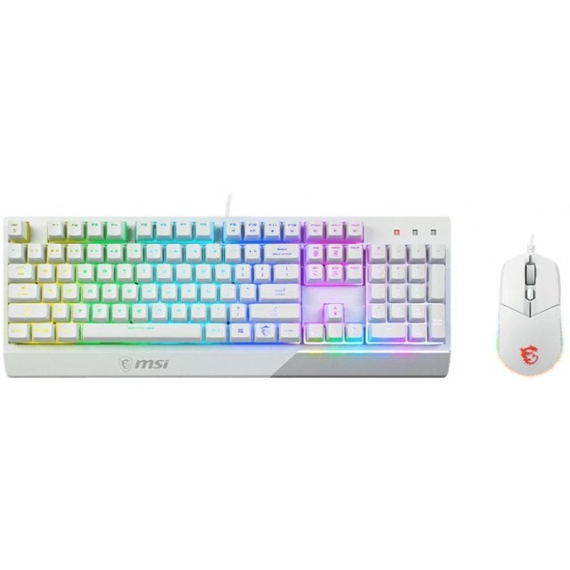 MSI Vigor GK30 Combo White clavier Souris incluse USB QWERTY Français Blanc