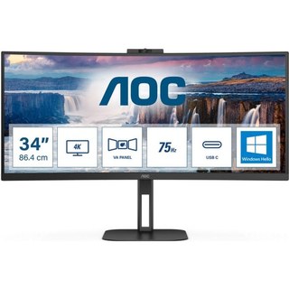 AOC V5 CU34V5CW LED display 86,4 cm (34") 3440 x 1440 pixels Wide Quad HD Noir