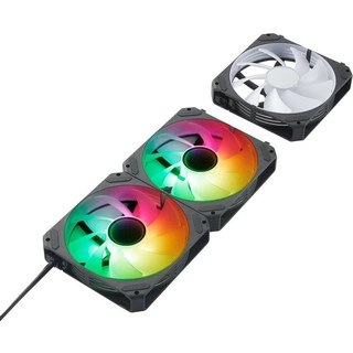 Abysm Arclight 2.0 ARGB Ventilateur 120 mm PWM avec connexion série Noir Pack 3 unités
