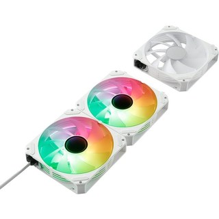 Abysm Arclight 2.0 ARGB Ventilateur 120 mm PWM avec connexion série Blanc Pack 3 unités