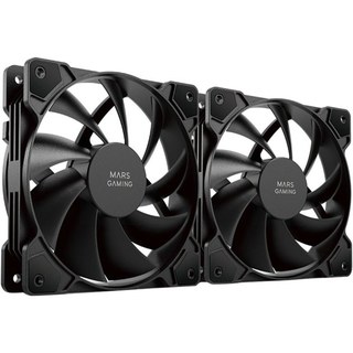 Mars Gaming MF-PWMX2 Kit 2 Ventilateurs Ultra Silencieux 120 mm avec Système Anti-vibration Noir