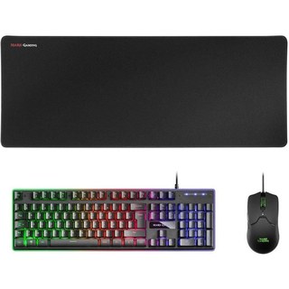 Mars Gaming MCPX Combo Gaming Clavier + Souris + Tapis de Souris XXL Noir