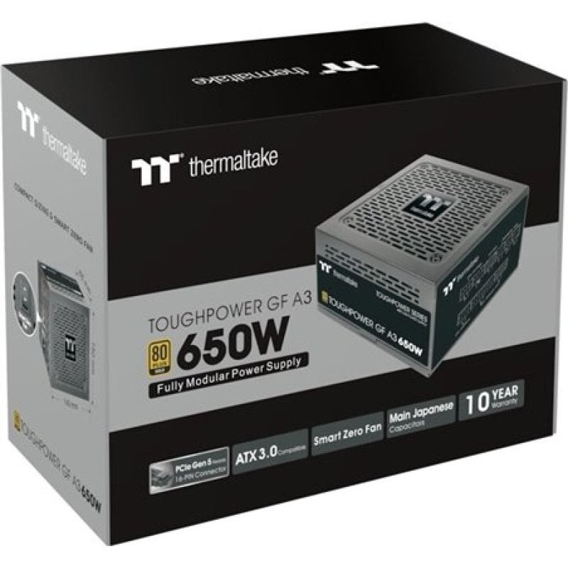 Thermaltake TOUGHPOWER GF A3 650W 80 Plus Gold entièrement modulaire