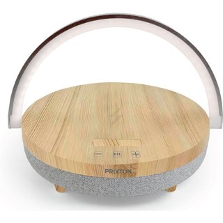 Prixton Speaker Bois Clair Enceinte Bluetooth avec chargeur sans fil 10W Bois