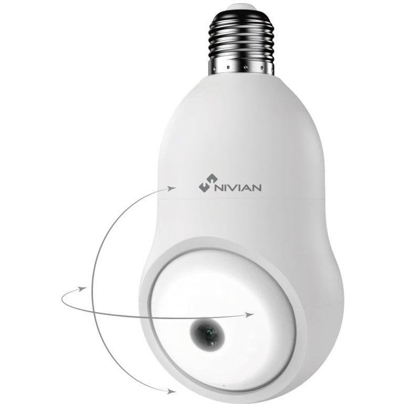 Caméra de surveillance Nivian NVS-IPC-BULB1 2K Vision Nocturne Intérieur et Extérieur
