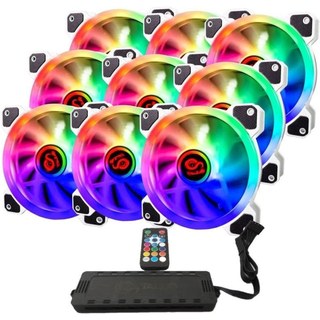 Kit d'unité de contrôle Talius Iris Spectrum ARGB + 9 ventilateurs supplémentaires 120 mm blanc