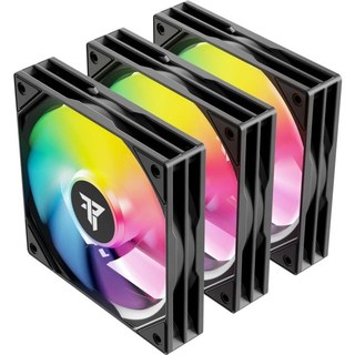 Ventilateur Tempest 120 mm ARGB PWM, lot de 3 avec contrôleur, noir