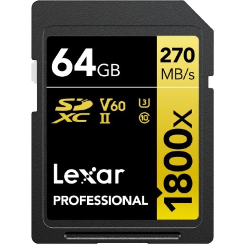 Lexar LSD1800064G-BNNNG mémoire flash 64 Go SDXC UHS-II Classe 10