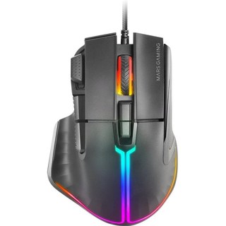 Mars Gaming MM-XT Souris de jeu ergonomique RVB avec repose-pouce 12800 DPI Huano Switchs Noir