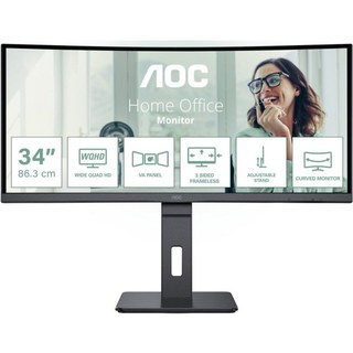 AOC CU34P3CV écran plat de PC 86,4 cm (34") 3440 x 1440 pixels UltraWide Quad HD LED Noir