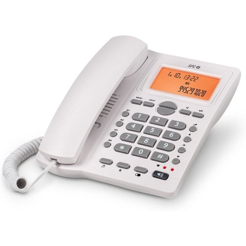 SPC Office ID 2 Téléphone fixe mural et de bureau blanc