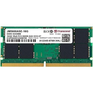 SODIMM 16 Go 5600 MHz DDR5 TRANSCEND 1.1V CL40 1RX8 JM5600ASE-16G