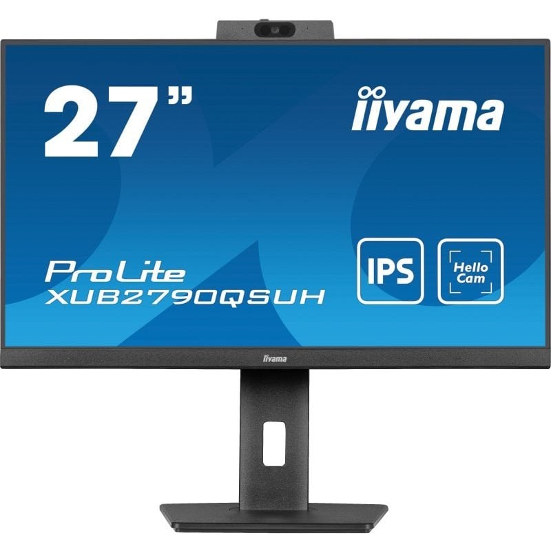 iiyama ProLite XUB2790QSUH-B1 27" IPS QHD 100 Hz USB-C Webcam Haut-parleurs Hauteur Réglable