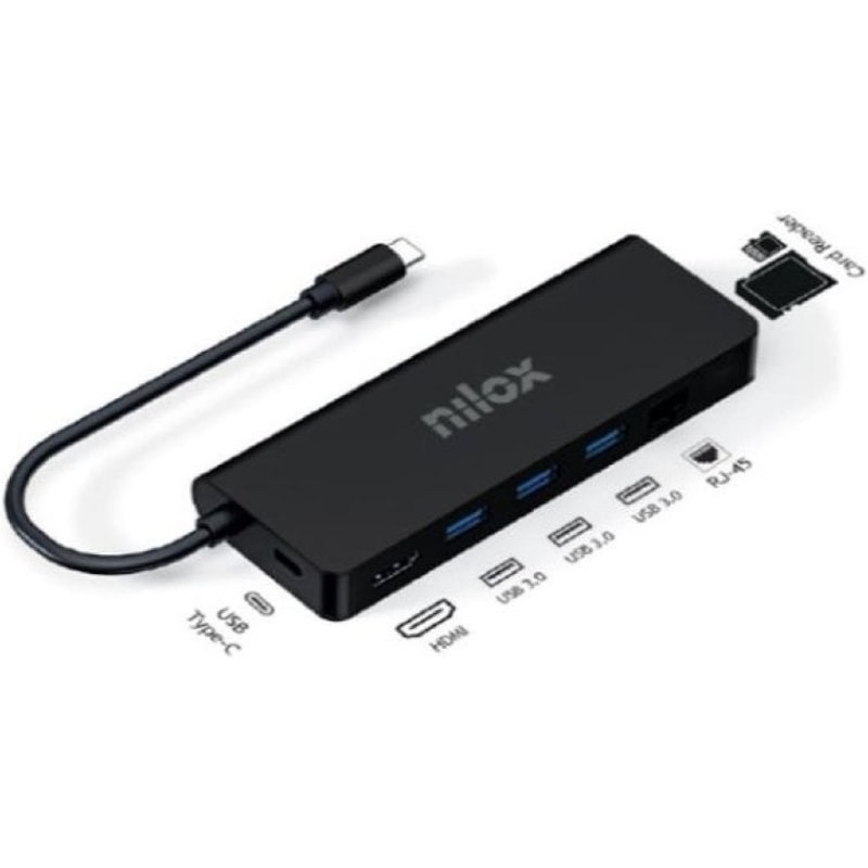 Station d'accueil USB-C Nilox NXDSUSBC04 Noir