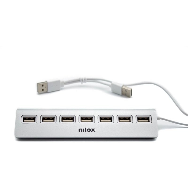 Hub USB 7 ports Nilox NXHU7ALU2 gris