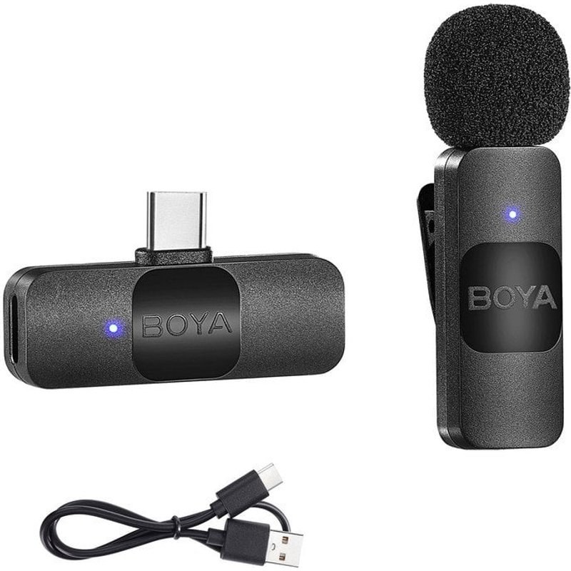 Boya BY-V10 Microphone cravate sans fil Android USB-C Noir