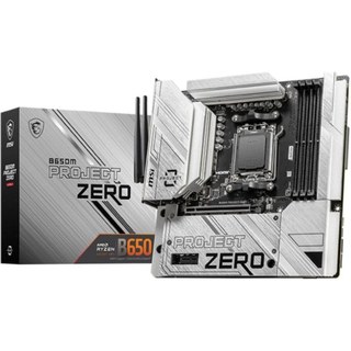 Carte mère MSI B650M PROJECT ZERO B650 Socket AM5 DDR5 micro ATX Wi-Fi 6E RGB Blanc