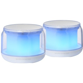 Mars Gaming MS-Aura Enceintes Bluetooth 5.3 Chipset DSP 15W Éclairage RVB Clearview 360º Blanc